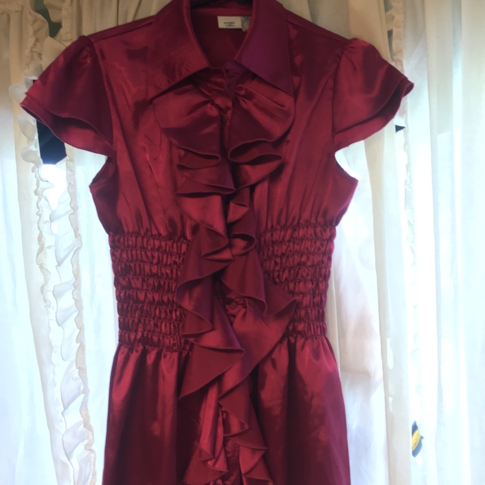 Red Ruffle Dress Shirt - Picture 2 of 6